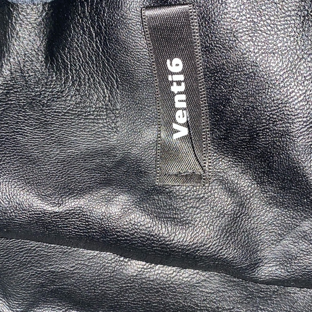 Venti6 Faux Leather Jacket with Buttons and Ruffled Sleeves, Size L - Picture 11 of 12